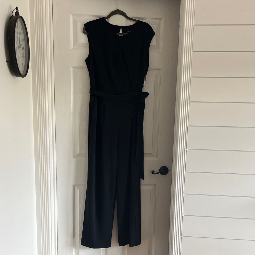 Tahari ASL Twist Neck Classic Black Sleeveless Jumpsuit NEW - Picture 3 of 10